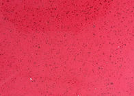 गुलाब लाल पुनर्नवीनीकरण ग्लास क्वार्ट्ज काउंटरटॉप्स स्क्रैच प्रतिरोध 3000 मिमी एक्स 1400 मिमी